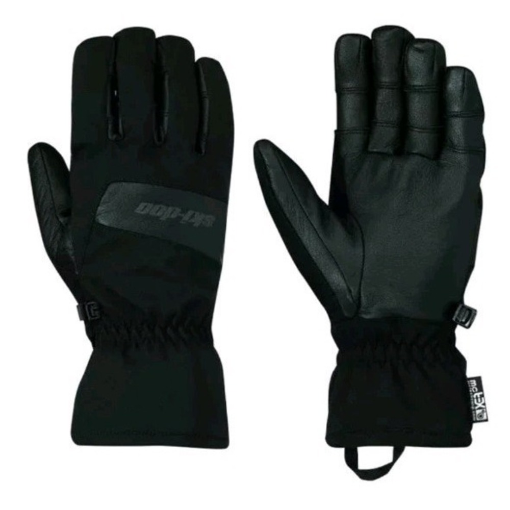 Ski-Doo Mens Mountain L/G Snowmobile Gloves Water/Windproof Flexible Race Black